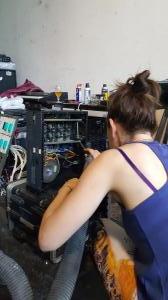 Amy cleaning the power supply